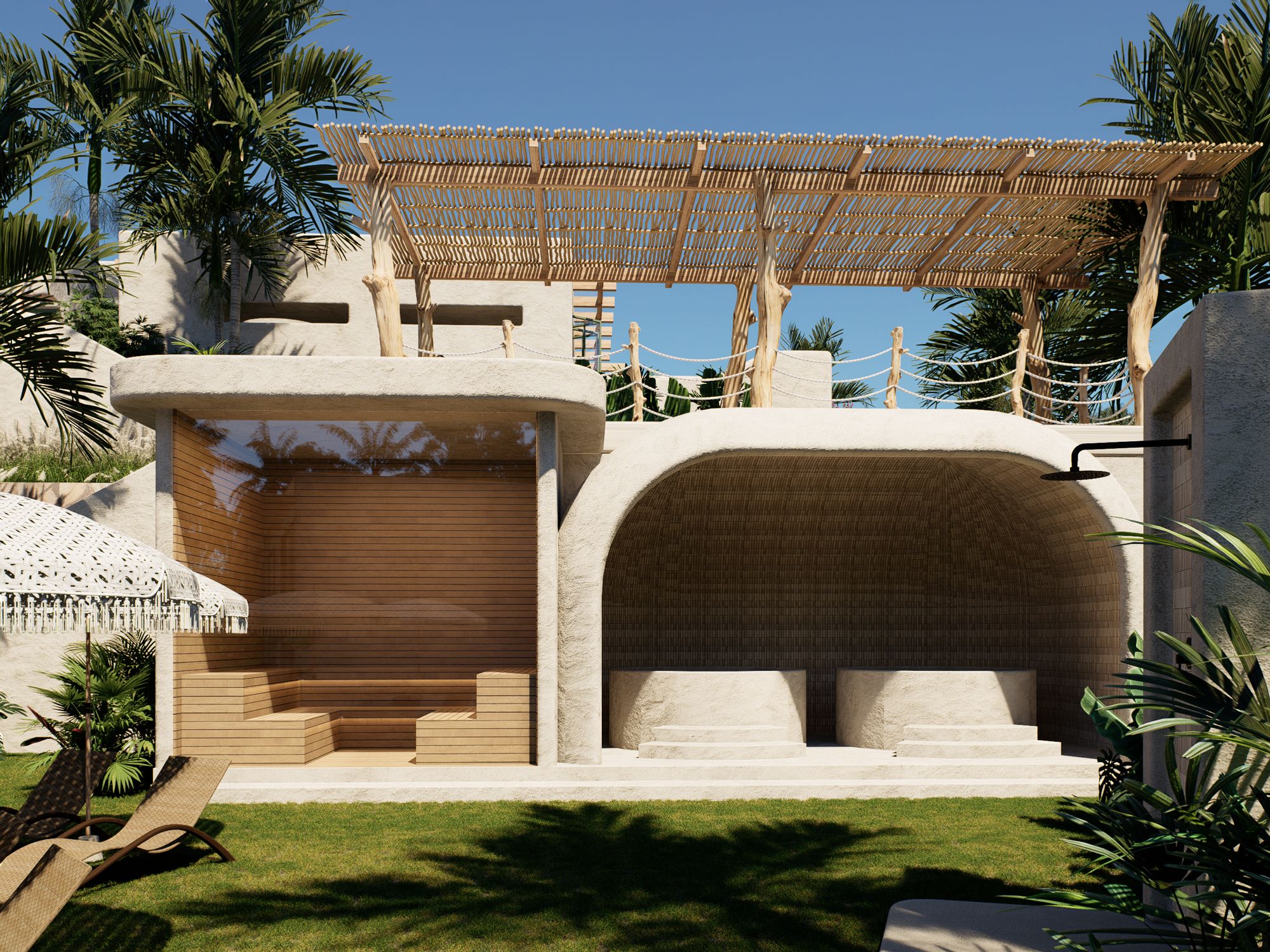 Zona spa, sauna y baño de hielo